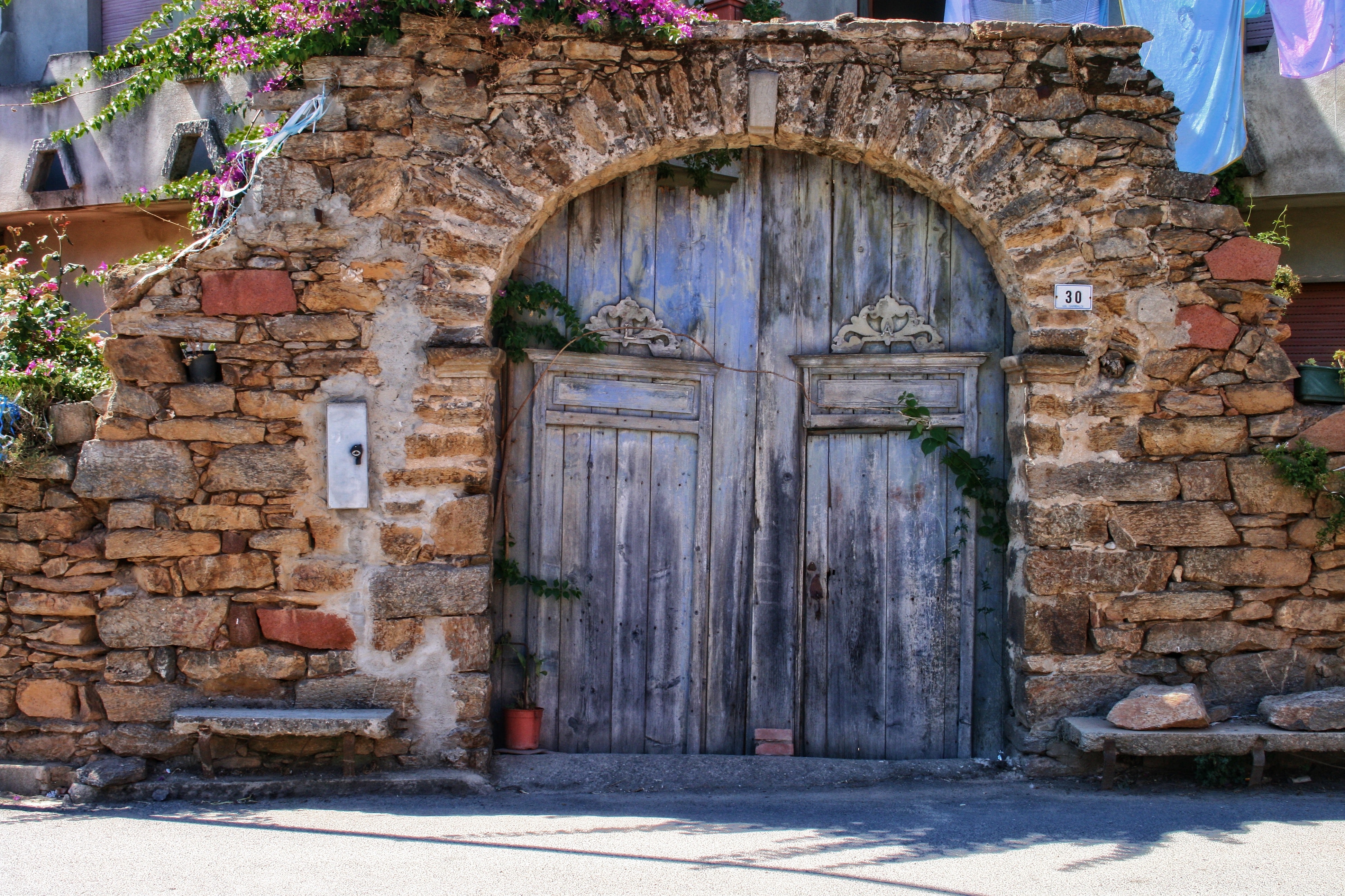 An old wooden door in Sardinia