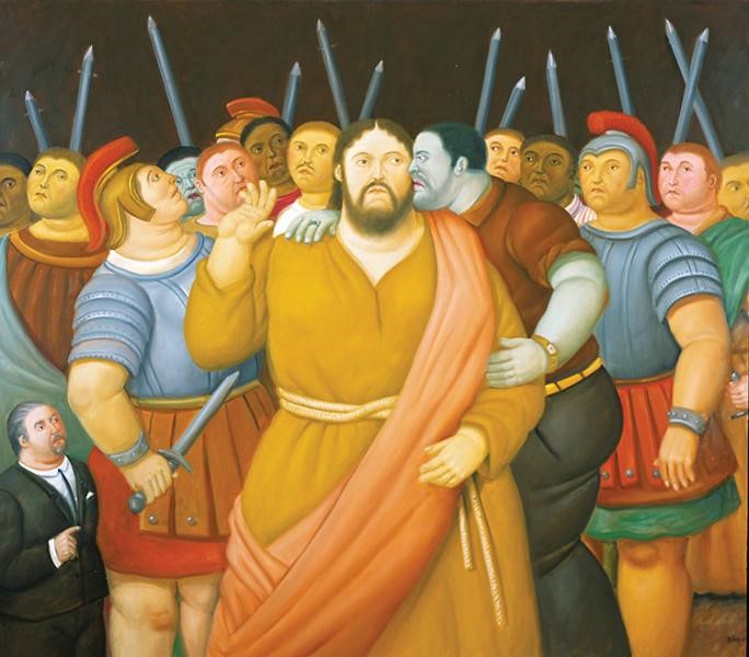 The Kiss of Judas Fernando Botero displaying in Palermo Sicily Essential Italy