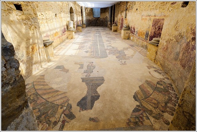 Mosaics at Piazza Armerina visit while staying at Essential Italy’s holiday apartments in Sicily