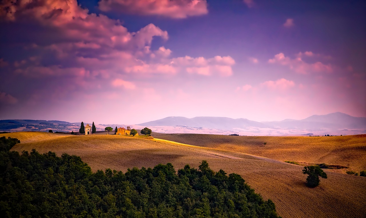 beautiful sunset in Italy