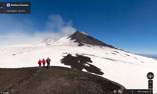 Google Street View at Mount Etna, near our Sicily holiday accommodation