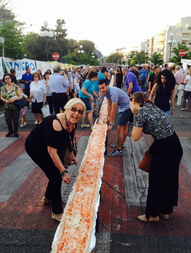 The world’s longest pizza in Calabria, Italy