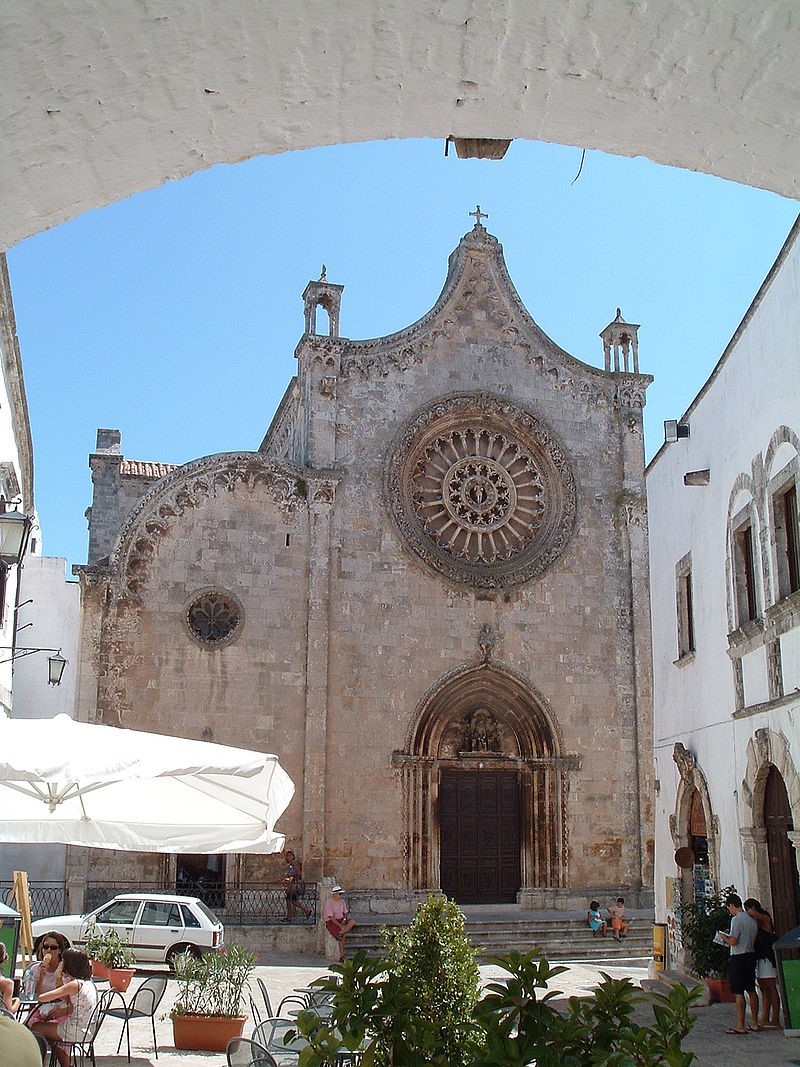 Ostuni cathedral, where the parade in honour of Sant’Oronzo begins