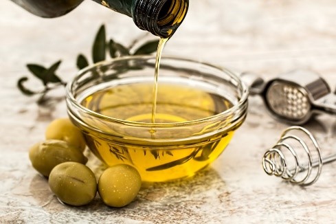 Olive oil served in a dish at our Tuscany holiday villas