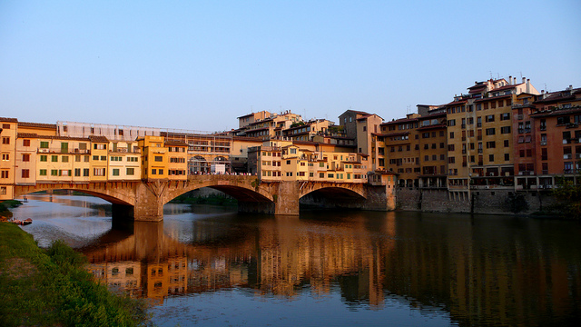 Florence’s Vasari Corridor on the Ponte Vecchio near our holiday villas in Italy