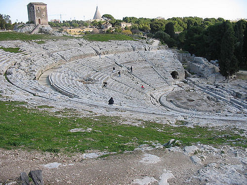 Syracuse’s Greek theatre near our luxury hotels in Sicily