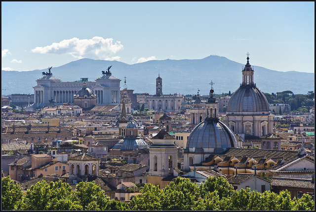 The skyline of Rome, the capital city of Italy, near our luxury villas