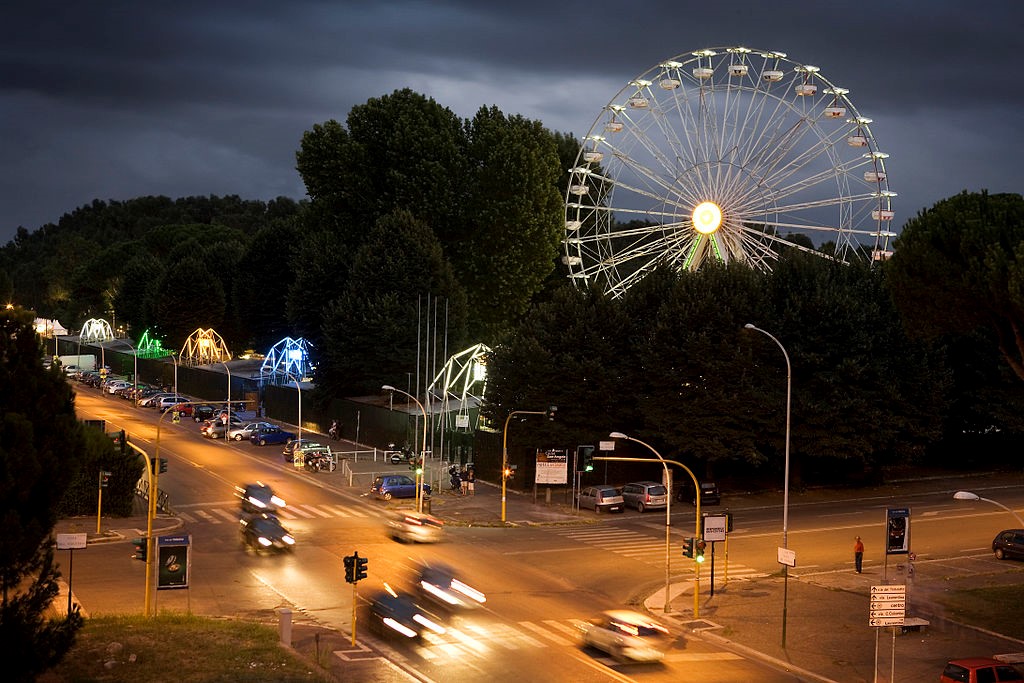 LunEur park at night near our Umbria villa holidays 