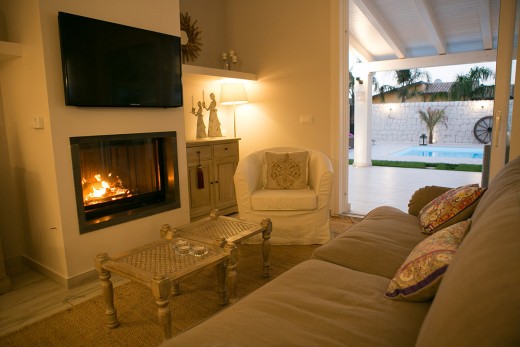 fire place in modern style villas in Italy