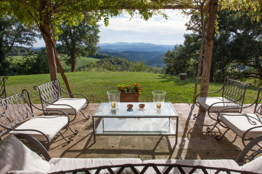 Sit down for stunning views over countryside in the villas in Italy.