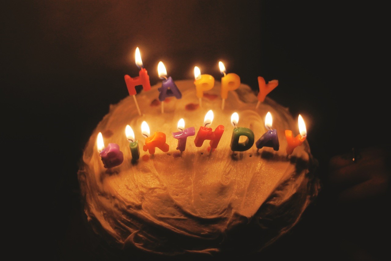 Birthday cake with candles for the oldest man in Italy. 