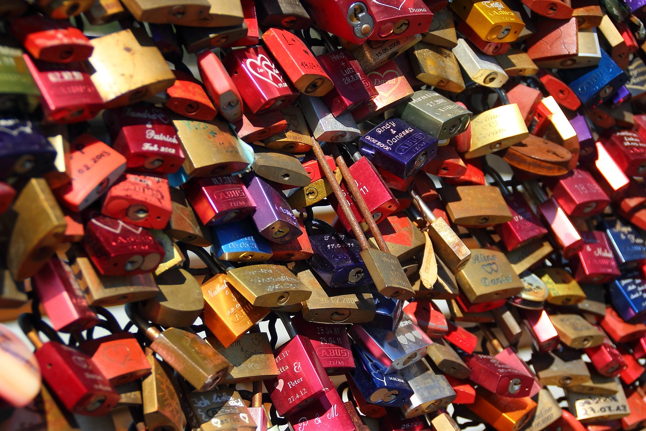 lovelocks on a bridge in ITaly