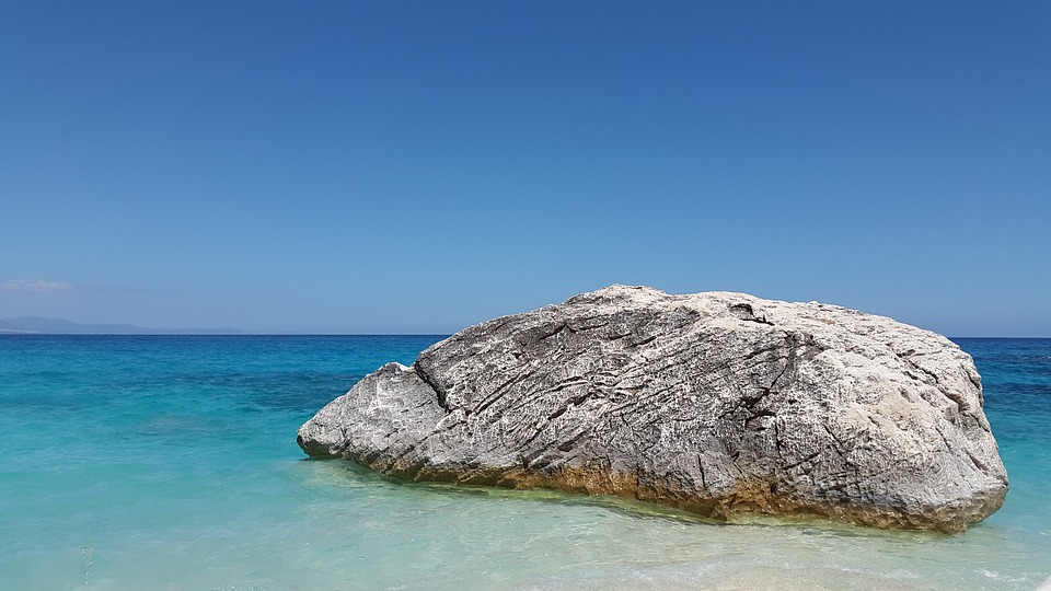 A rock in the sea off the Gulf of Orosei