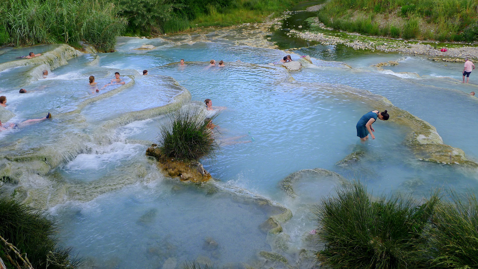 hot springs in Tuscany. 