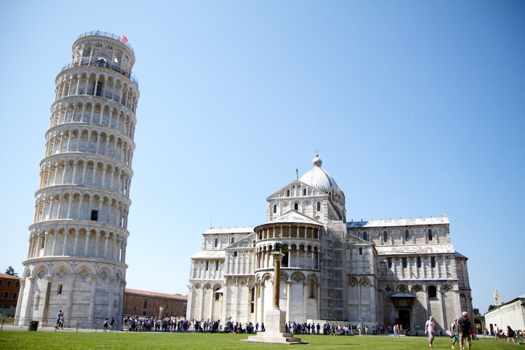 leaning tower of Pisa. 