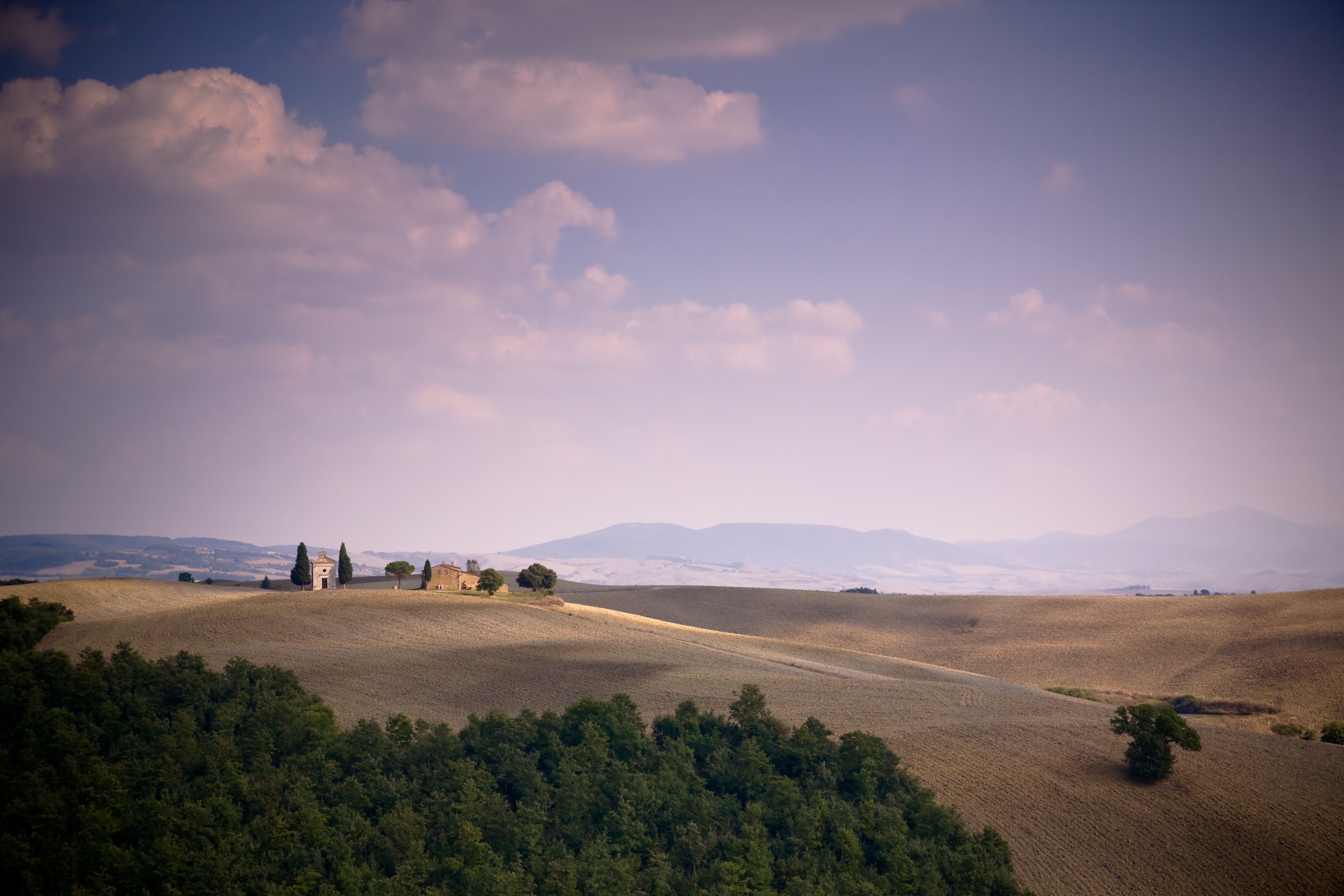 The sun setting over Tuscany 