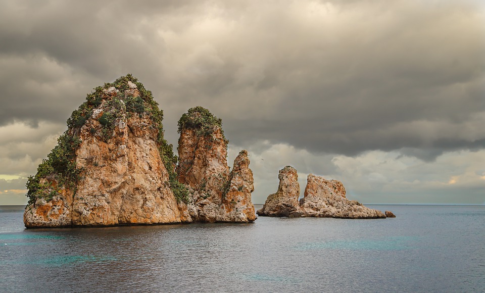 Rocks off the coast of Sicily