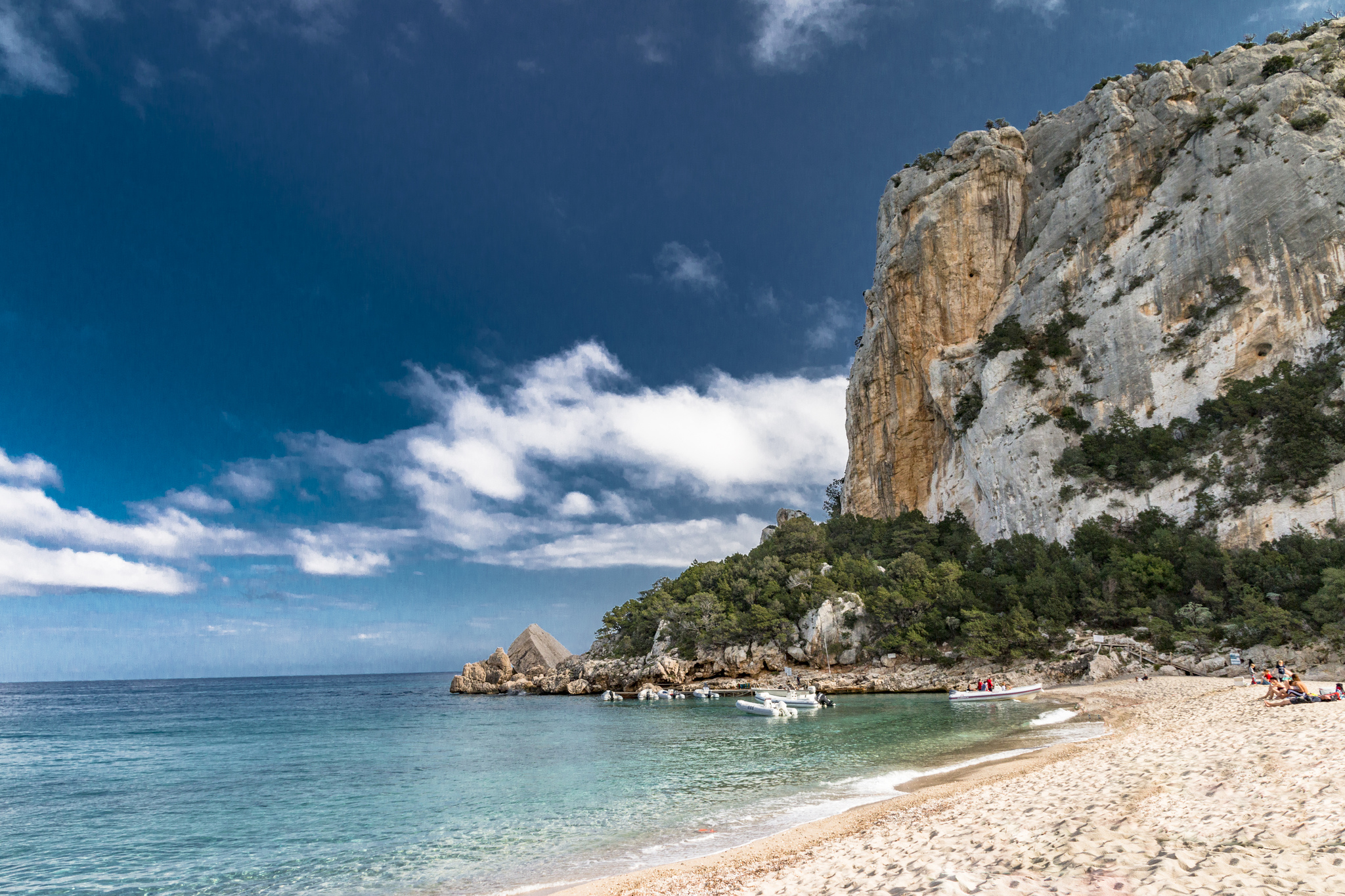 Cala Luna, a beach on a walk of Golfo di Orosei in Sardinia