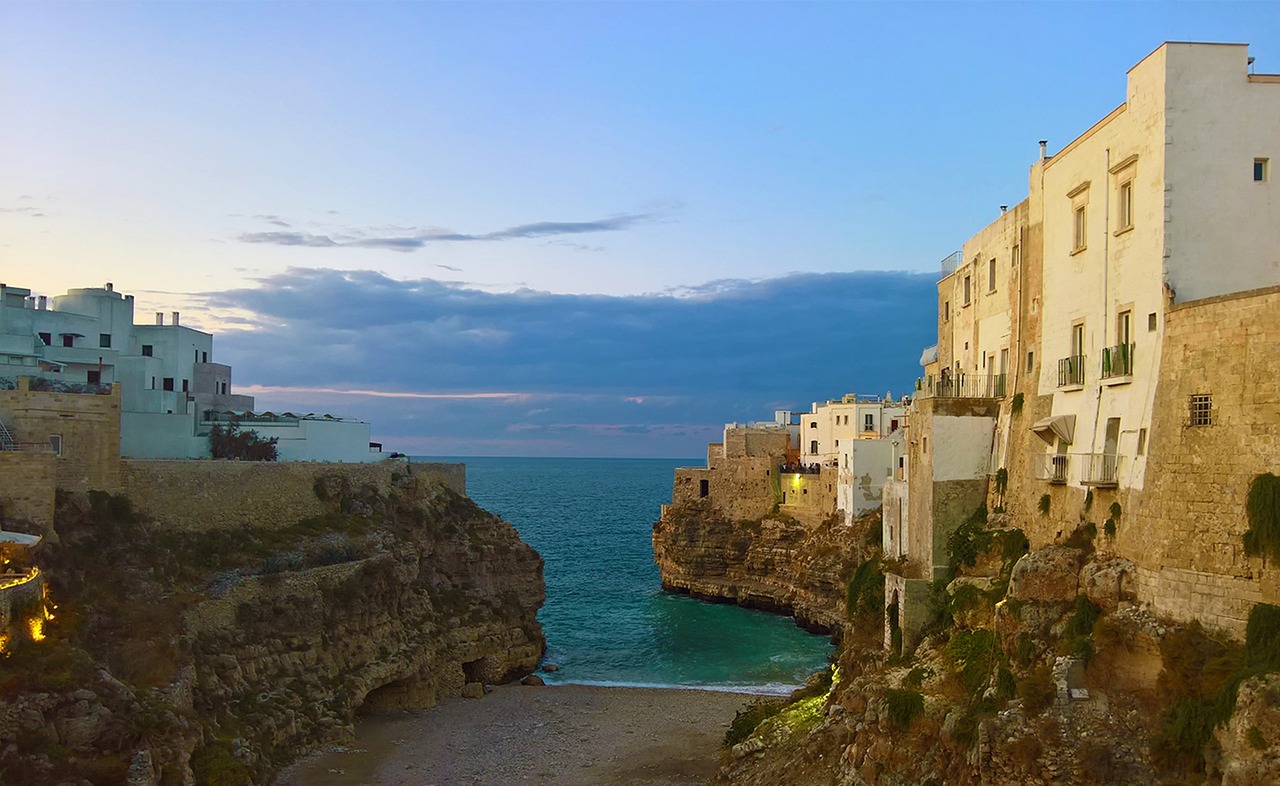 The beach at Polignano a Mare in Puglia