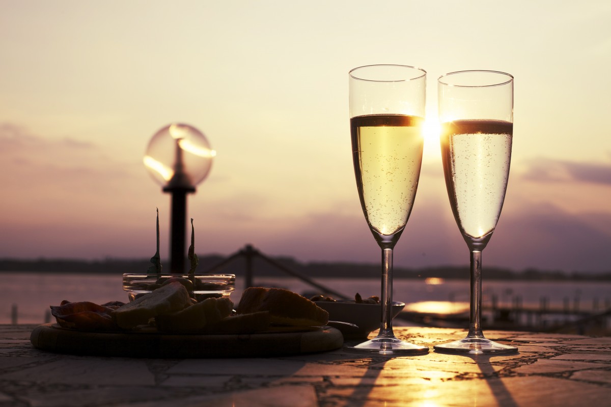 Two glasses of prosecco being enjoyed on an Italian holiday