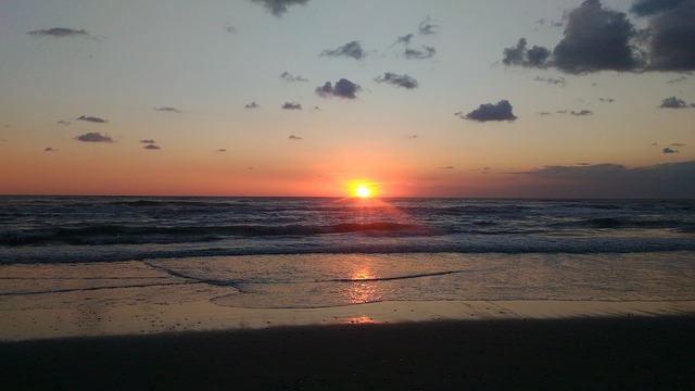 Sunset on Mediterranean sea in Abruzzo. 