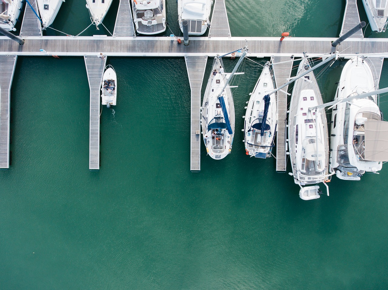 Some yachts anchored up at the seaside resort of Punta Ala