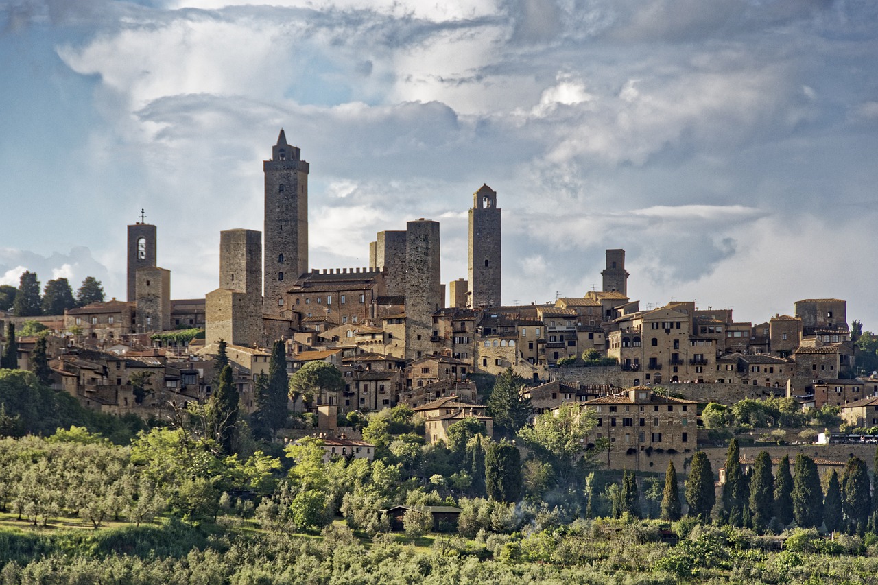 A panoramic view of the medieval town of San Gimignano