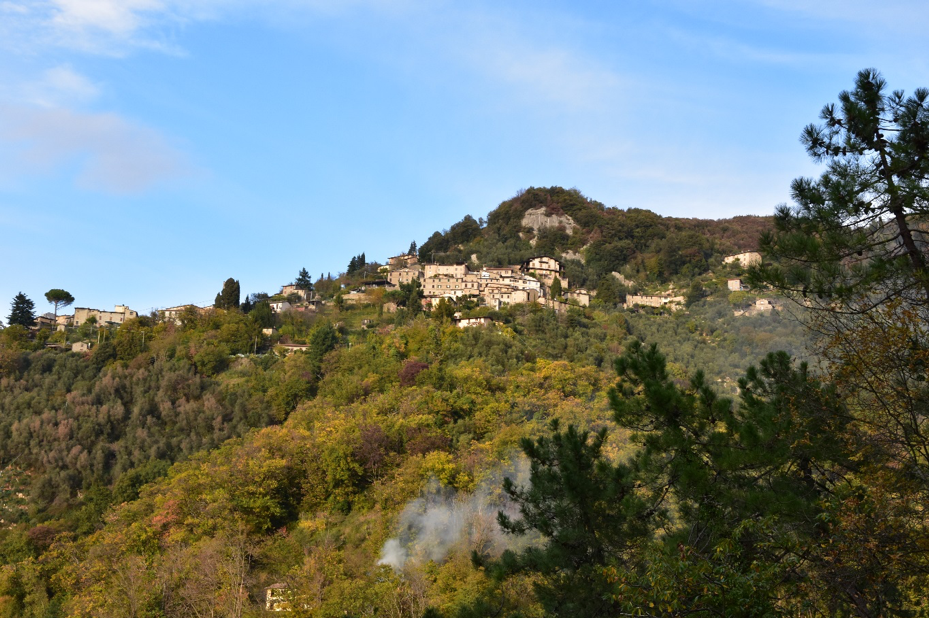 The village of Metato, Tuscany, from a distance