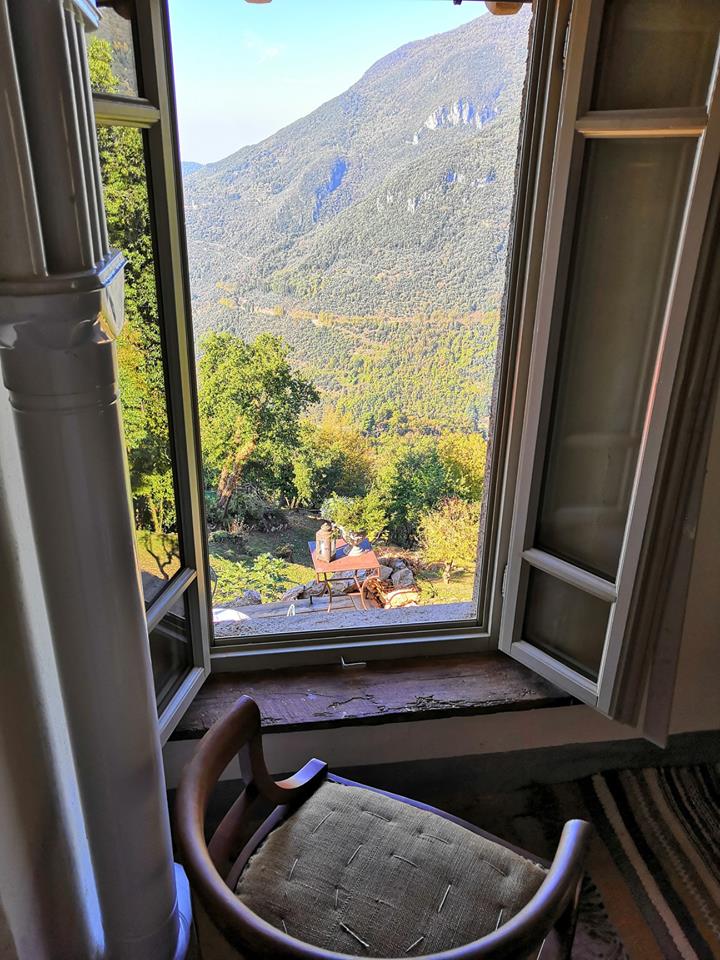 A view over Tuscan hills from a villa in Metato