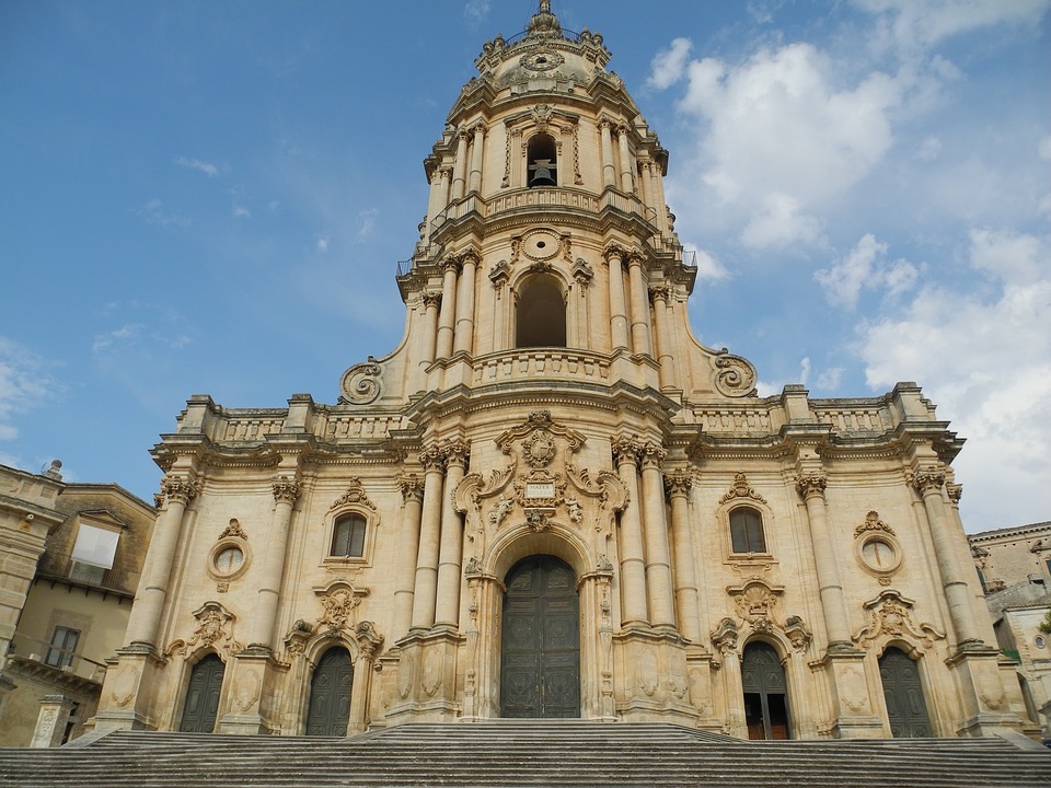 The facade of Chiesa di San Giorgio in Modica