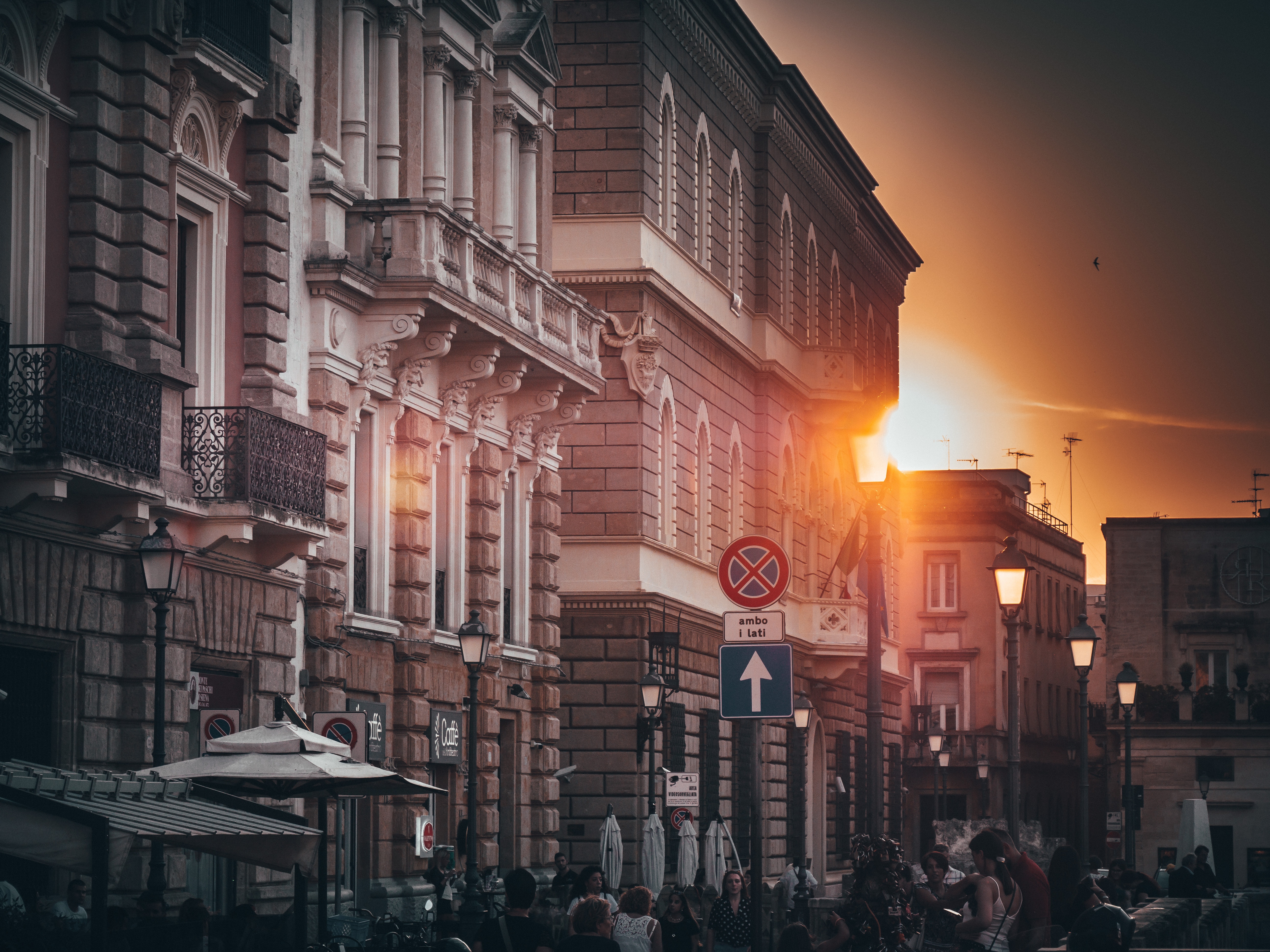 Lecce City with Sunset