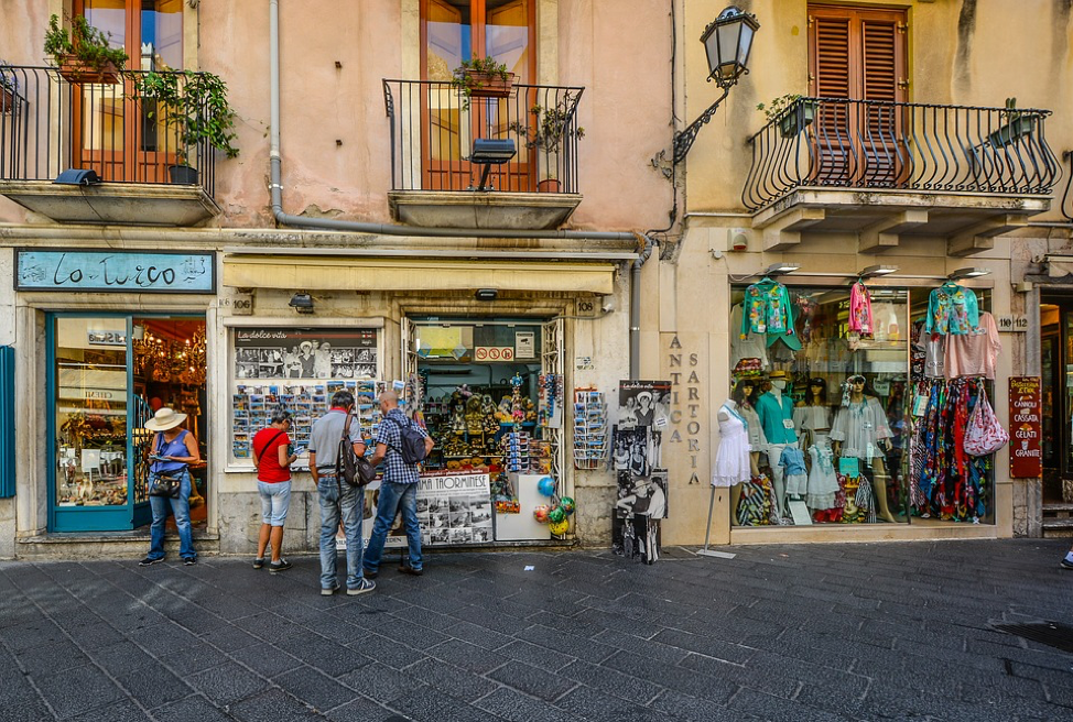 Authentic Italian shops in Taormina, Sicily