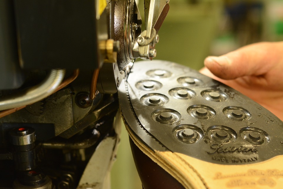 A shoe being handmade in Italy