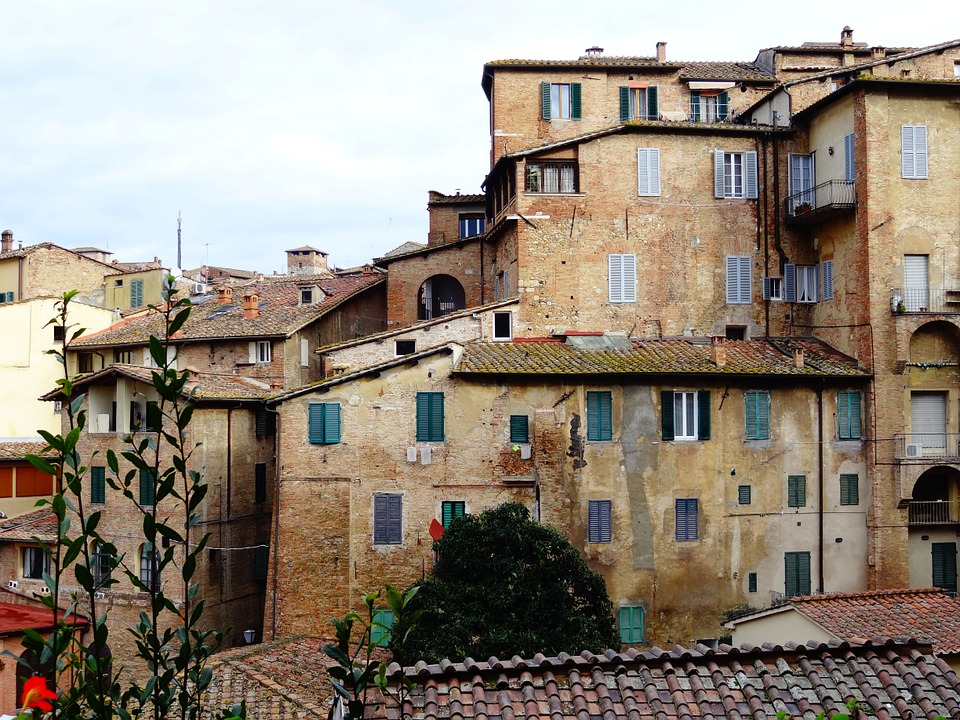Old buildings in Siena, Tuscany