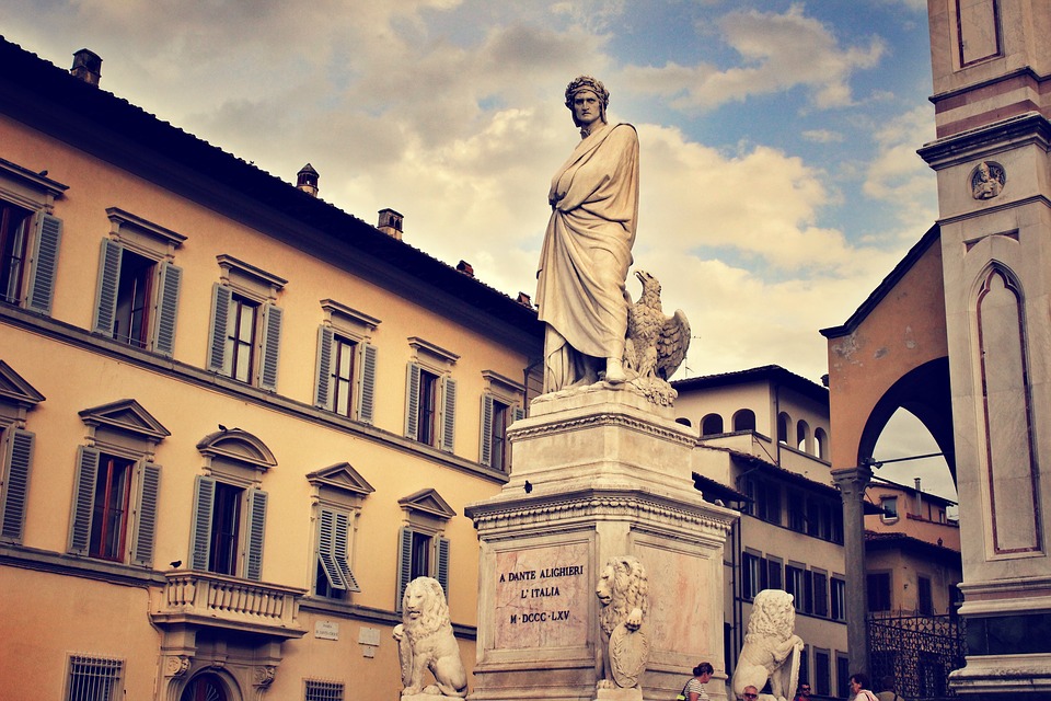 The statue of Dante in Florence
