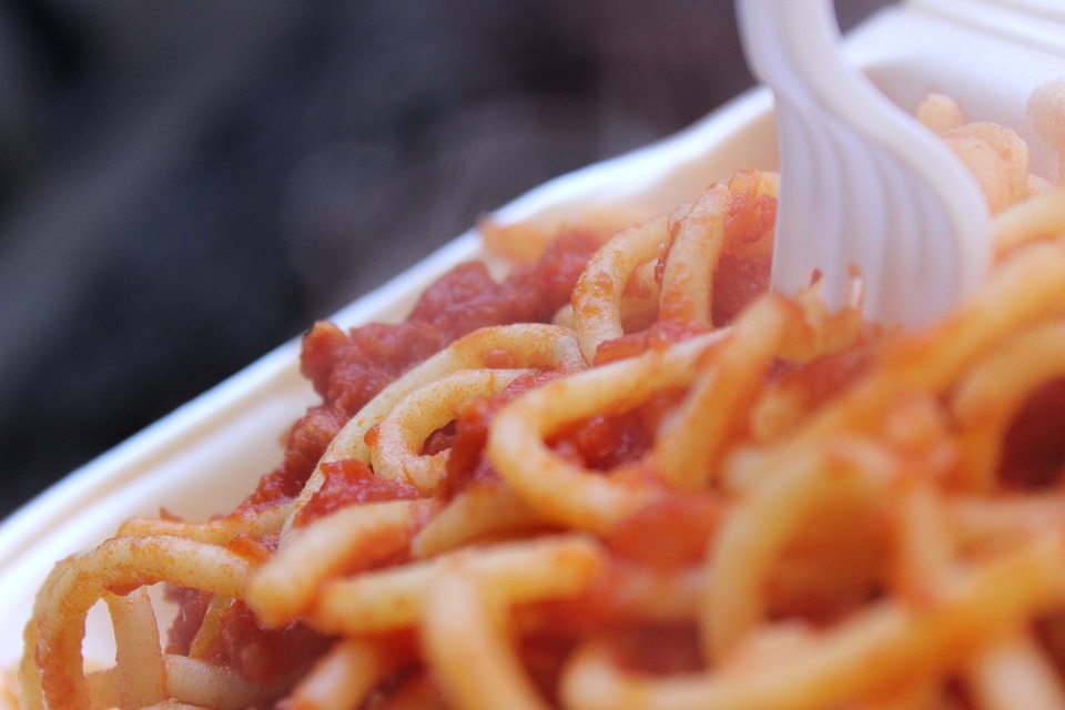 Pici pasta street food in Italy