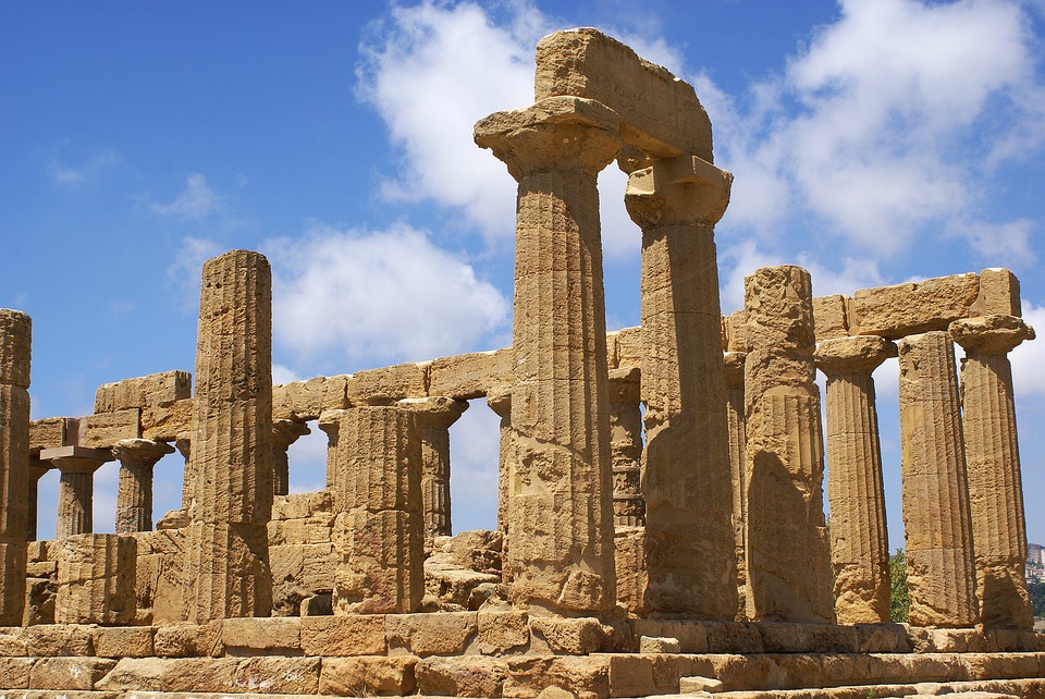 Ruins of an Ancient Greek Temple in Agrigento, Sicily