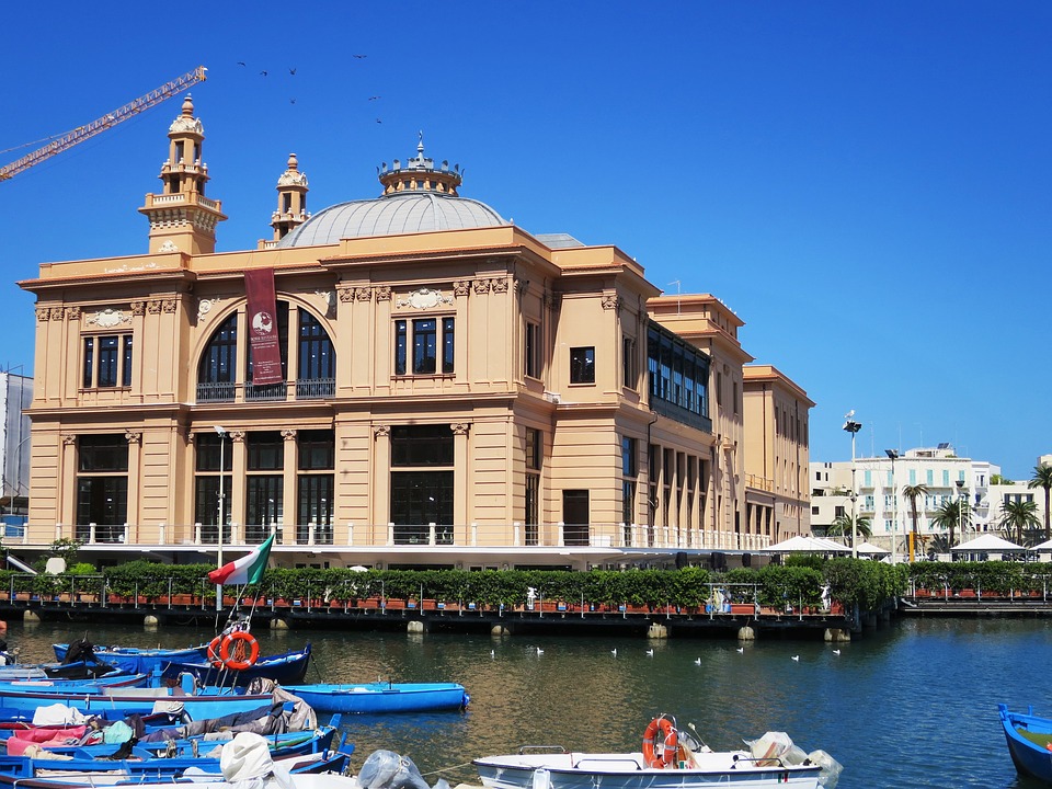 A theatre on the coast of Bari on a sunny day in Puglia