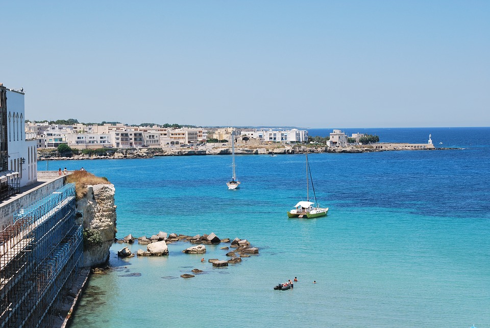 The blue sea of Gallipoli in Puglia