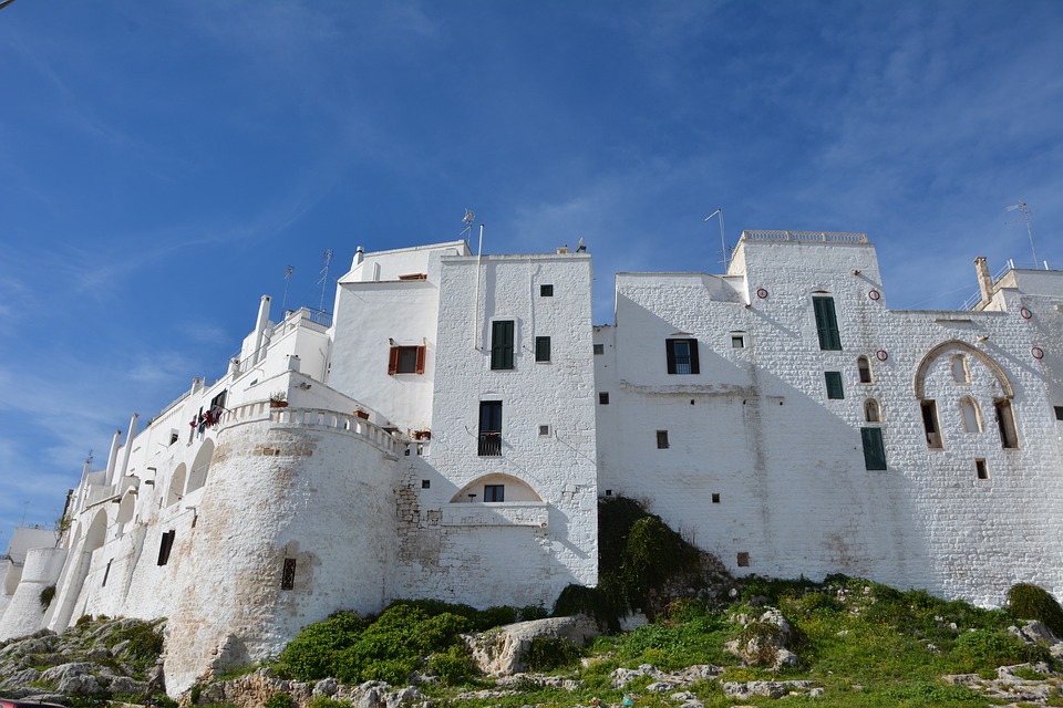 White buildings in Otranto, Puglia