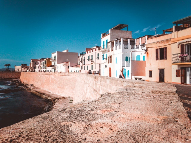 Buildings along Alghero’s promenade.