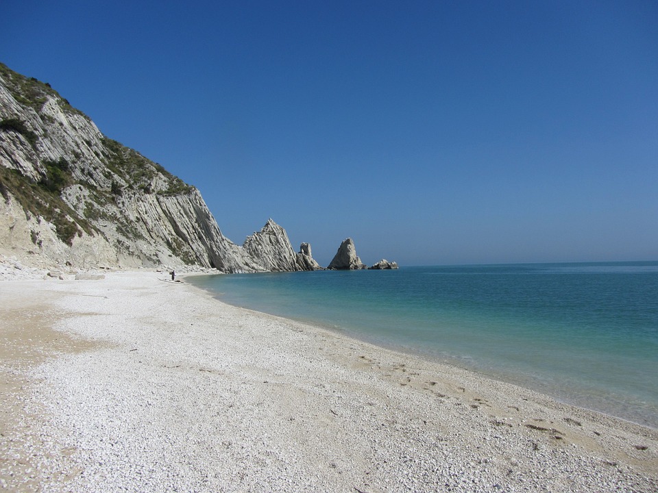 A white beach near Numana in Le Marche